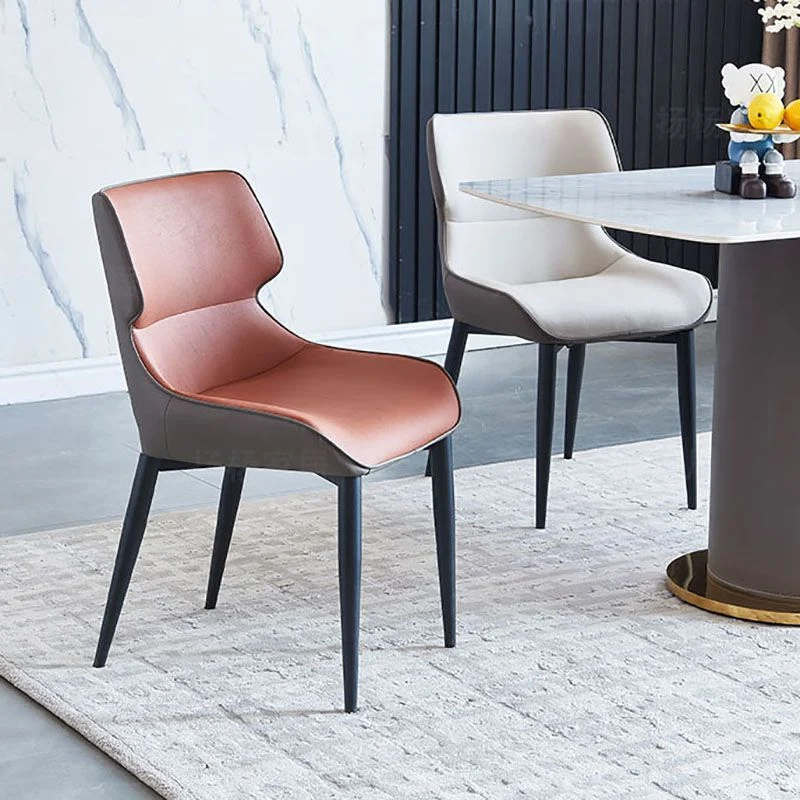 Poltroncina industriale per la casa Sedia da sala da pranzo imbottita metallo con schienale alto (set di 2) Clearhalo