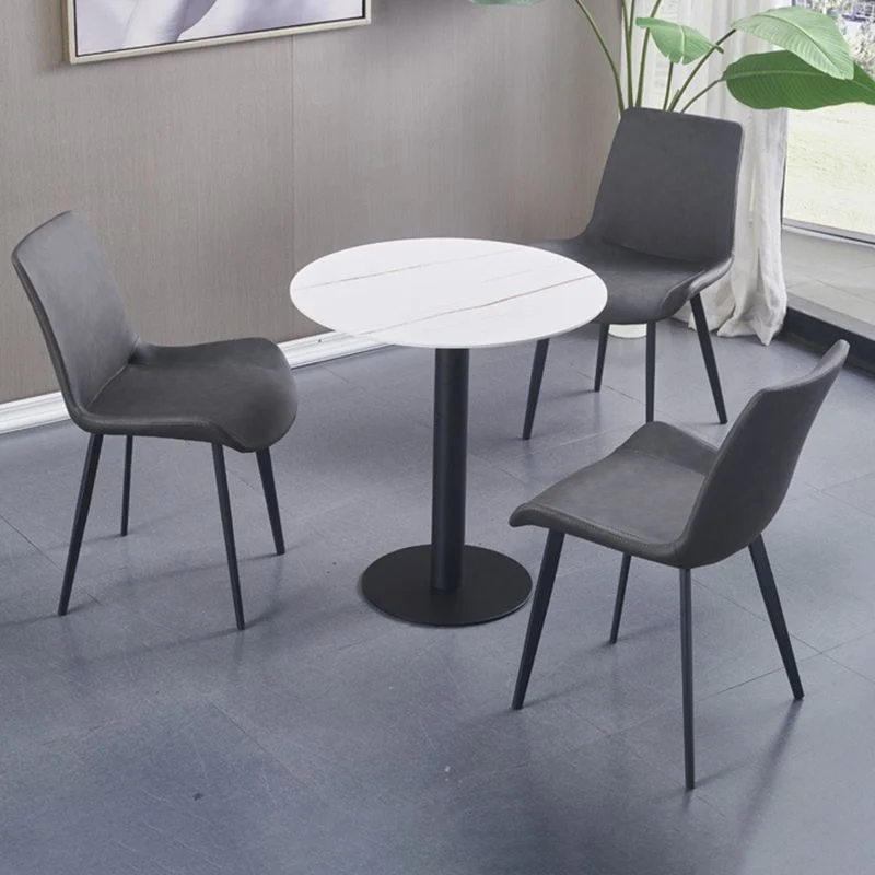 Poltroncina industriale per interni Sedia da sala da pranzo imbottita metallo con schienale massiccio Clearhalo