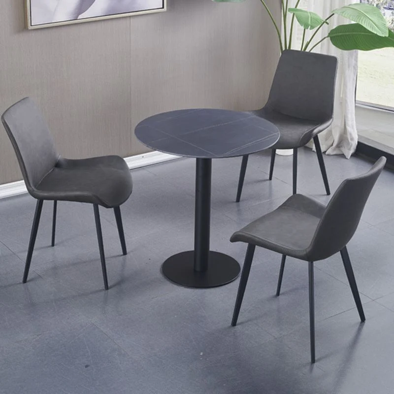 Poltroncina industriale per interni Sedia da sala da pranzo imbottita metallo con schienale massiccio Clearhalo