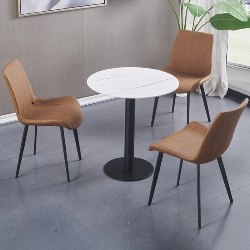 Poltroncina industriale per interni Sedia da sala da pranzo imbottita metallo con schienale massiccio Clearhalo