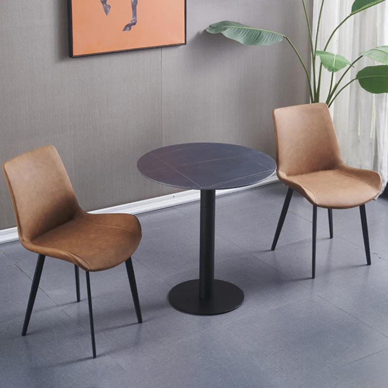 Poltroncina industriale per interni Sedia da sala da pranzo imbottita metallo con schienale massiccio Clearhalo
