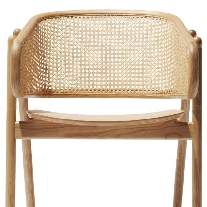 Poltroncina legno massello Sedia da pranzo moderna con schienale aperto per soggiorno Clearhalo