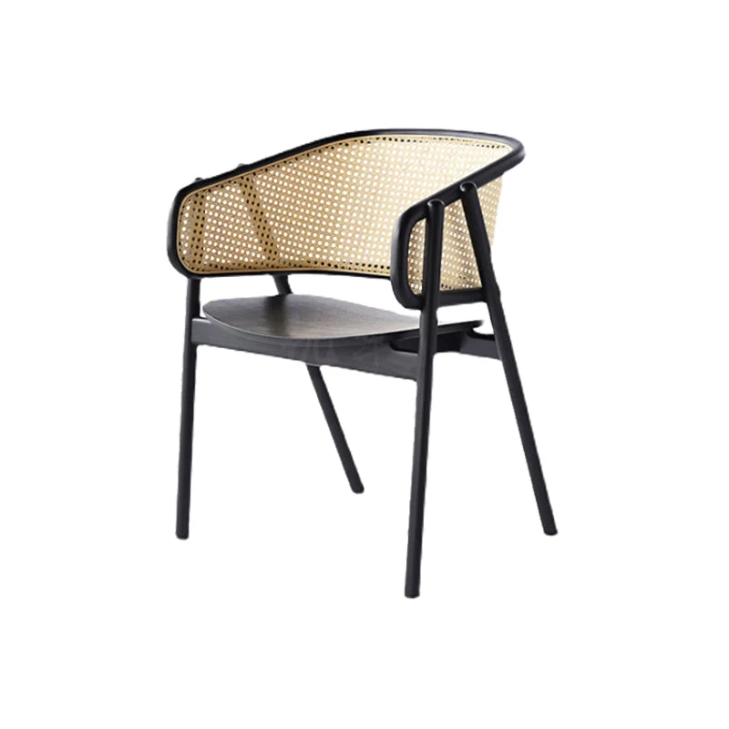 Poltroncina legno massello Sedia da pranzo moderna con schienale aperto per soggiorno Clearhalo
