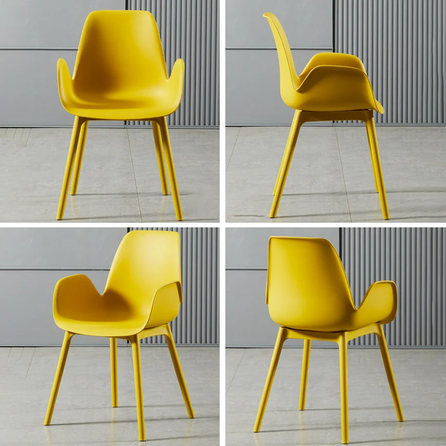 Poltroncina moderna plastica Parsons Chair con finitura opaca per cucina Clearhalo