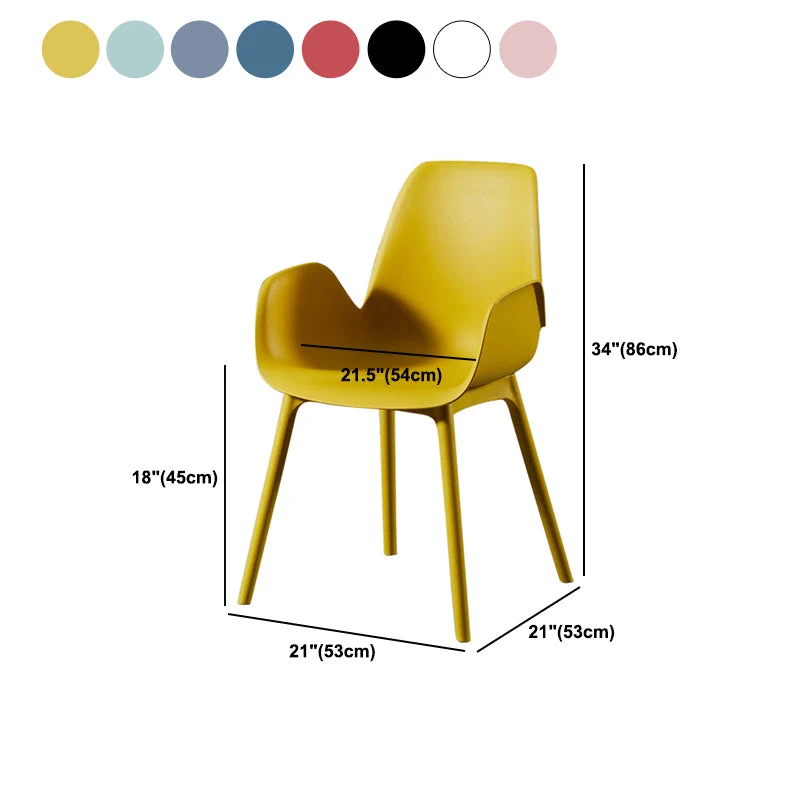 Poltroncina moderna plastica Parsons Chair con finitura opaca per cucina Clearhalo
