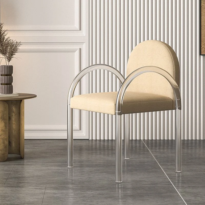 Poltroncina moderna e semplice con struttura acrilico, poltrona da pranzo per soggiorno Clearhalo
