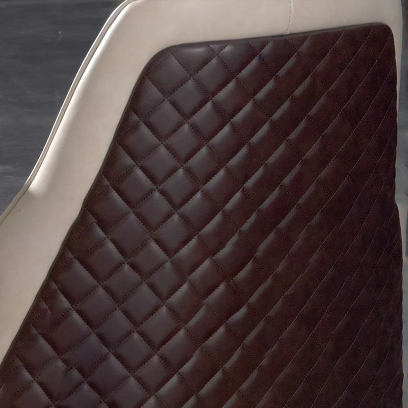Poltroncina pelle Sedia da pranzo per interni stile glam per sala da pranzo Clearhalo