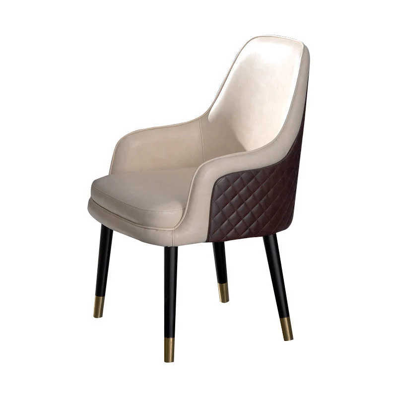 Poltroncina pelle Sedia da pranzo per interni stile glam per sala da pranzo Clearhalo