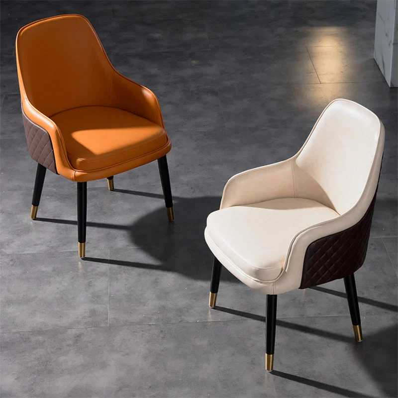 Poltroncina pelle Sedia da pranzo per interni stile glam per sala da pranzo Clearhalo