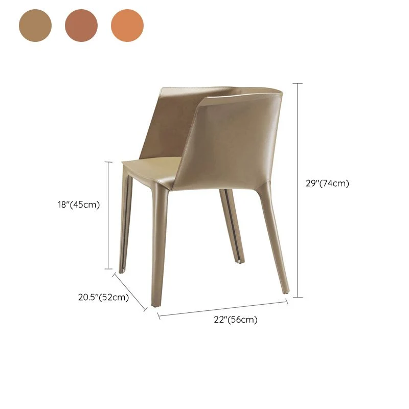 Poltroncina pelle Sedia da pranzo per interni con schienale massiccio per sala da pranzo Clearhalo