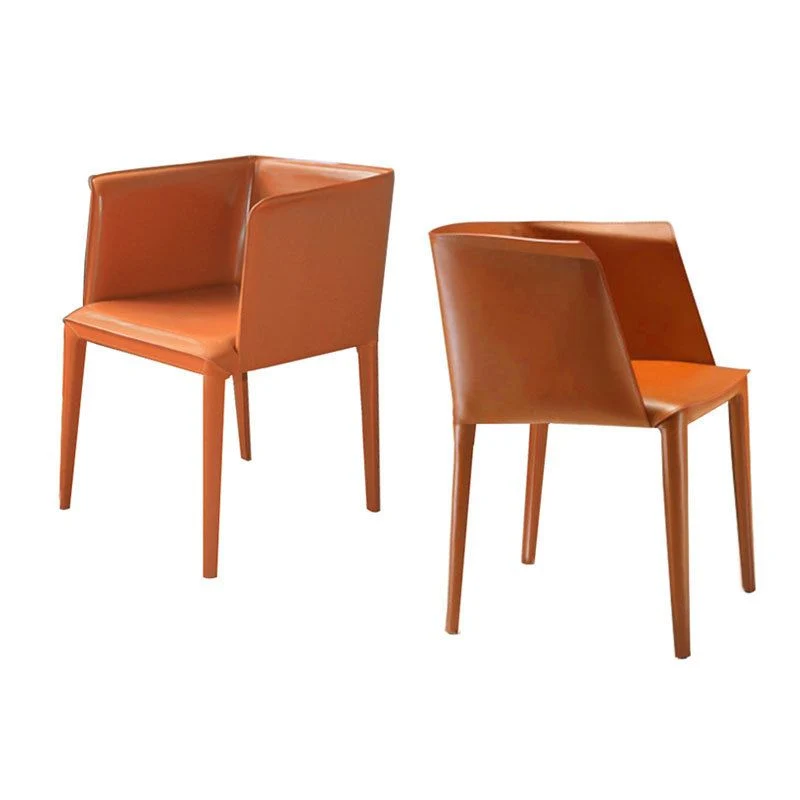 Poltroncina pelle Sedia da pranzo per interni con schienale massiccio per sala da pranzo Clearhalo
