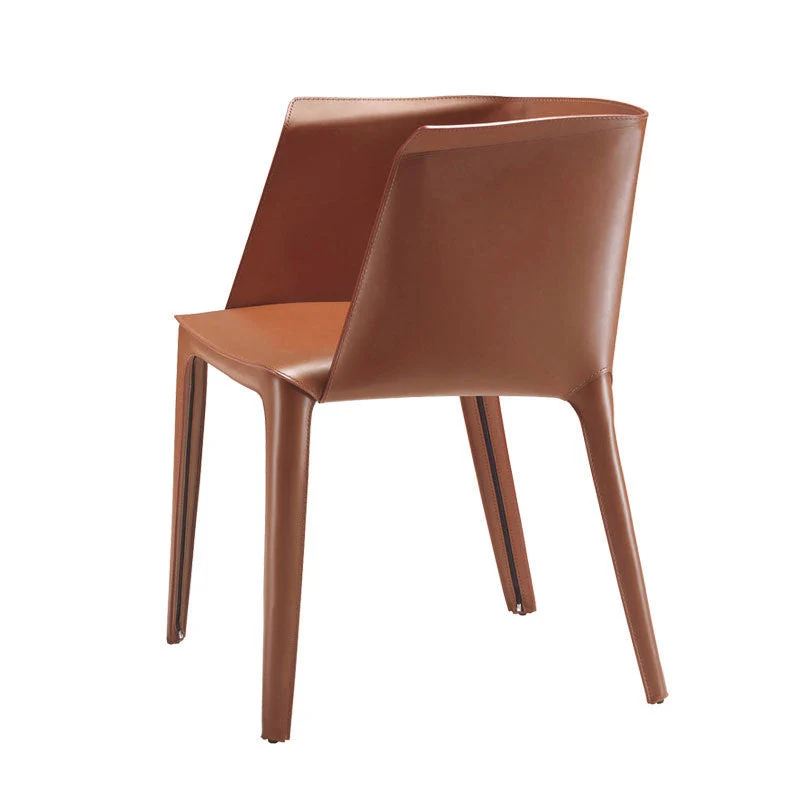 Poltroncina pelle Sedia da pranzo per interni con schienale massiccio per sala da pranzo Clearhalo