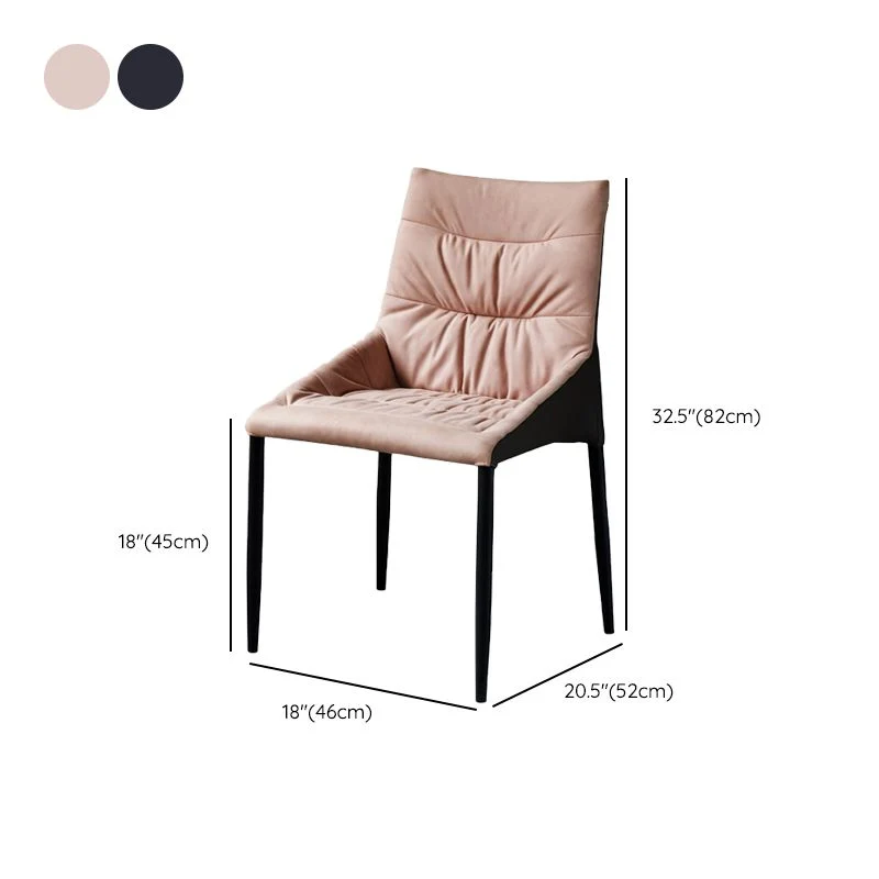 Poltroncina per sala da pranzo domestica Sedia da pranzo imbottita con gambe nere Clearhalo