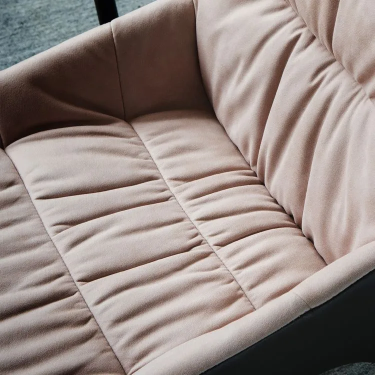 Poltroncina per sala da pranzo domestica Sedia da pranzo imbottita con gambe nere Clearhalo