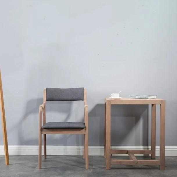 Poltroncina per sala da pranzo singola imbottita legno con schienale aperto stile country per interni Clearhalo