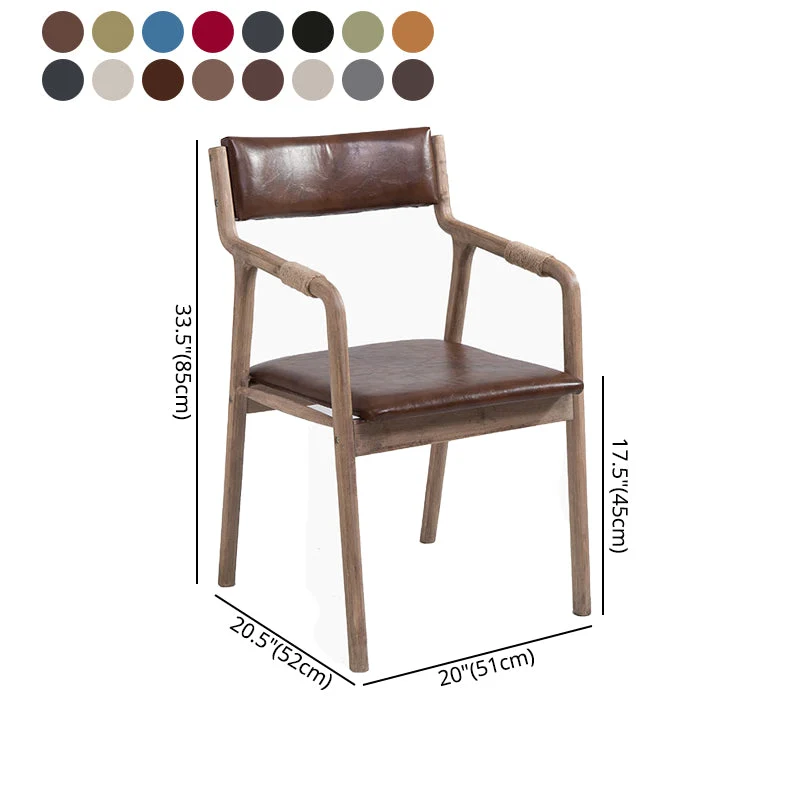 Poltroncina per sala da pranzo singola imbottita legno con schienale aperto stile country per interni Clearhalo