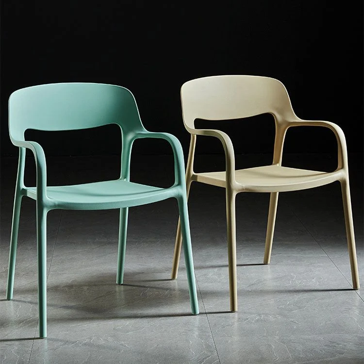 Poltroncina plastica per sala da pranzo, cucina scandinava, con schienale aperto Clearhalo
