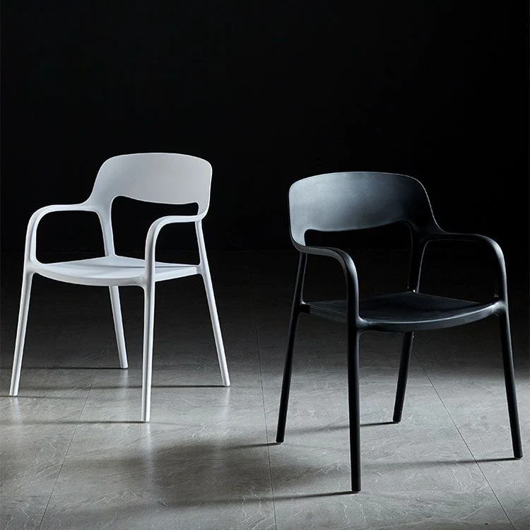Poltroncina plastica per sala da pranzo, cucina scandinava, con schienale aperto Clearhalo