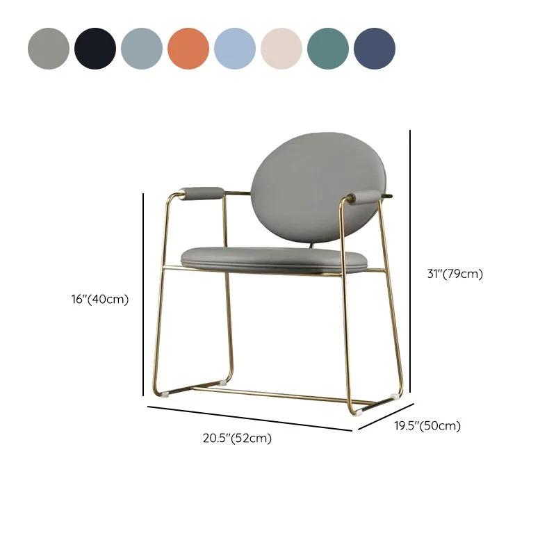 Poltroncina da pranzo con gambe dorate. Sedia imbottita per sala da pranzo glamour Clearhalo