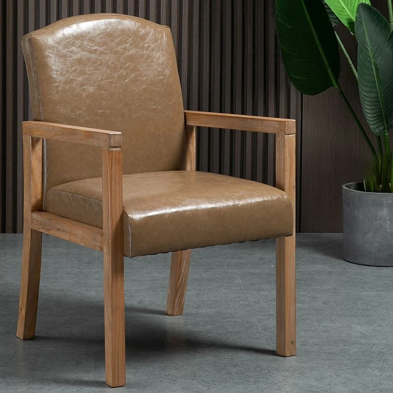 Poltroncina da pranzo contemporanea Sedia Parsons legno massello con finitura opaca con 4 gambe Clearhalo