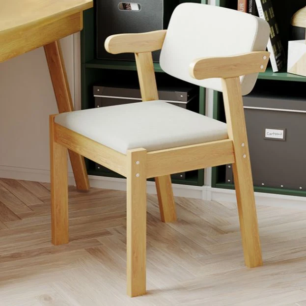 Poltroncina da pranzo moderna legno con cuscino colorato Sedia laterale da pranzo con schienale aperto Clearhalo