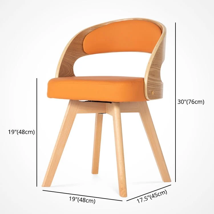Poltroncina da pranzo moderna legno con cuscino colorato Sedia laterale da pranzo con schienale aperto per la casa Clearhalo