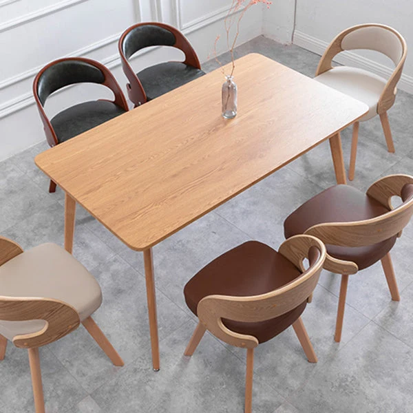 Poltroncina da pranzo moderna legno con cuscino colorato Sedia laterale da pranzo con schienale aperto per la casa Clearhalo
