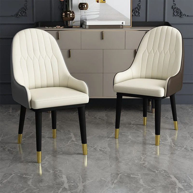 Poltroncina da pranzo moderna pelle con cuscino colorato Sedia Parsons per la casa Clearhalo