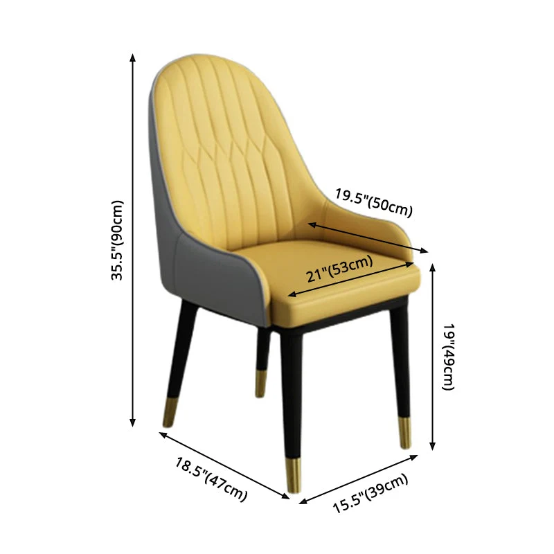 Poltroncina da pranzo moderna pelle con cuscino colorato Sedia Parsons per la casa Clearhalo