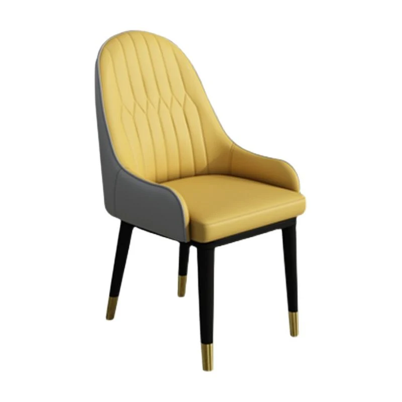 Poltroncina da pranzo moderna pelle con cuscino colorato Sedia Parsons per la casa Clearhalo