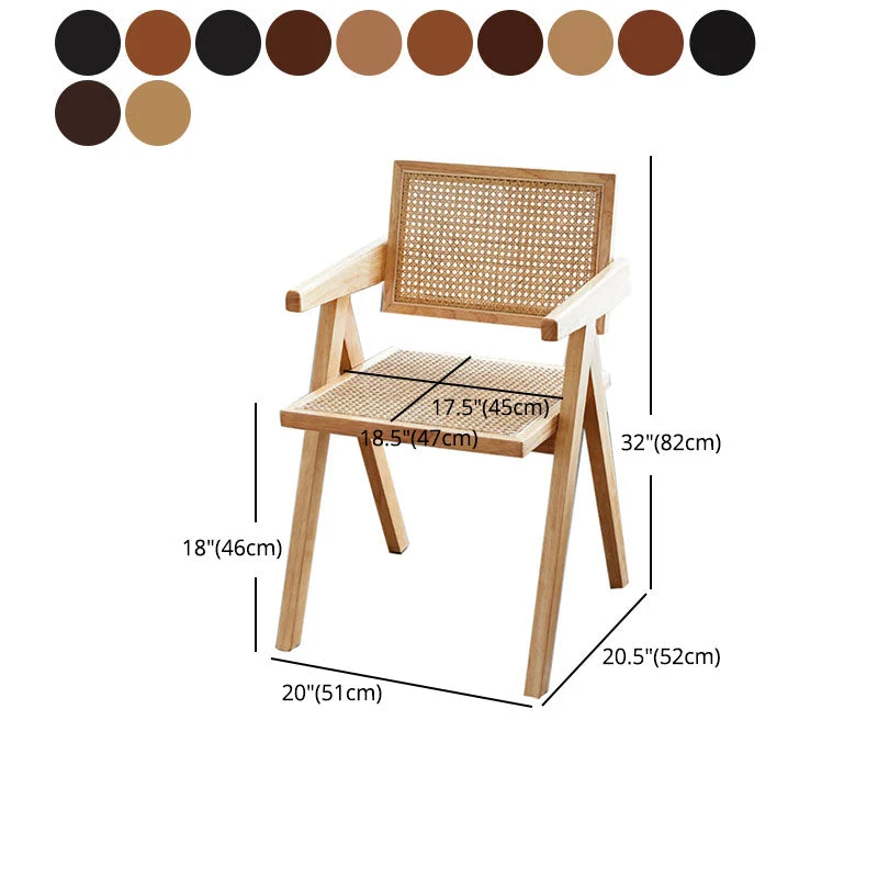 Poltroncina da pranzo moderna per la casa Sedia laterale da pranzo con schienale aperto legno di gomma Clearhalo
