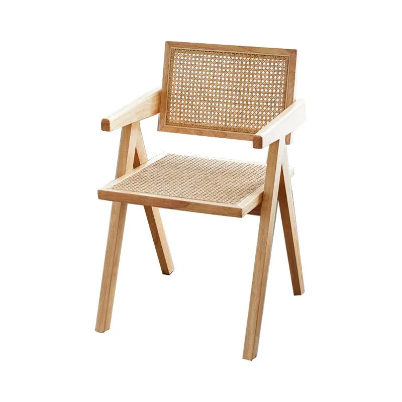 Poltroncina da pranzo moderna per la casa Sedia laterale da pranzo con schienale aperto legno di gomma Clearhalo