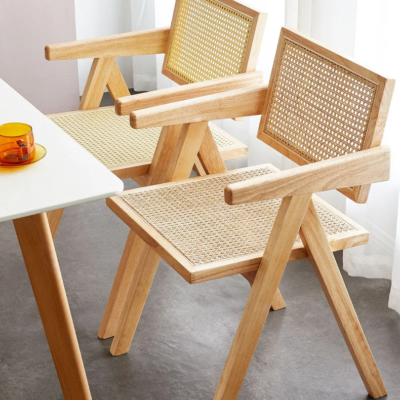 Poltroncina da pranzo moderna per la casa Sedia laterale da pranzo con schienale aperto legno di gomma Clearhalo