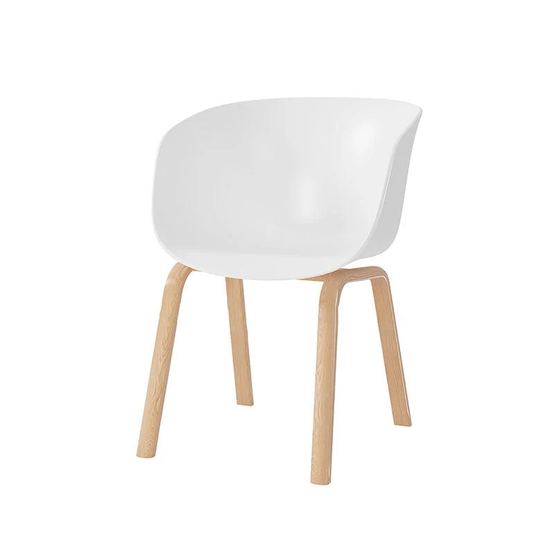 Poltroncina da pranzo scandinava plastica con finitura opaca e schienale massiccio (set di 4) Clearhalo