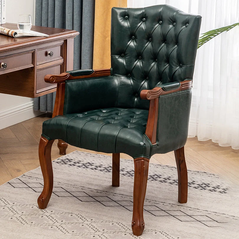 Poltroncina da pranzo vittoriana Sedia laterale con schienale massiccio con 4 gambe legno per uso domestico Clearhalo