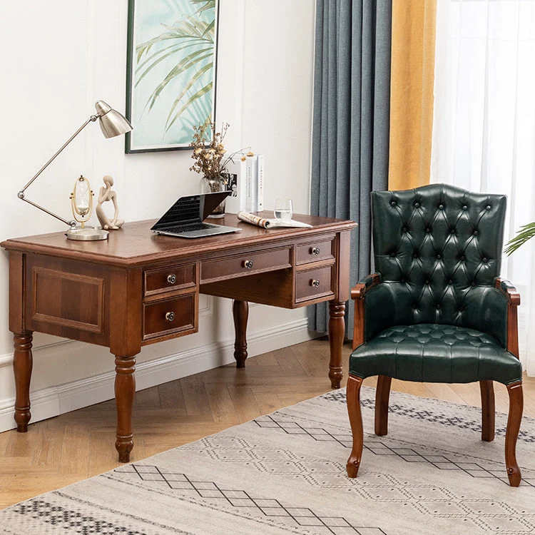 Poltroncina da pranzo vittoriana Sedia laterale con schienale massiccio con 4 gambe legno per uso domestico Clearhalo