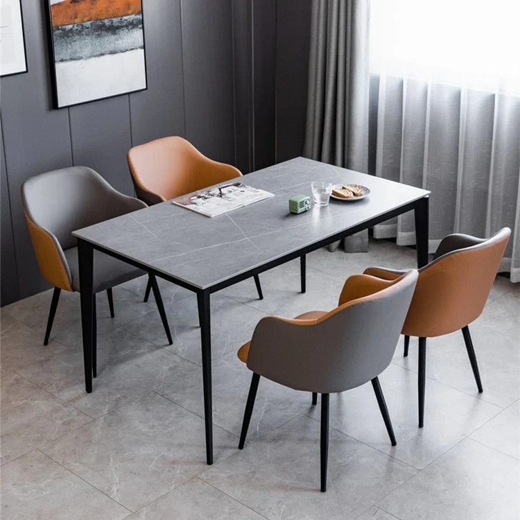 Poltroncina scandinava Home Parsons Sedia da sala da pranzo metallo con schienale imbottito Clearhalo