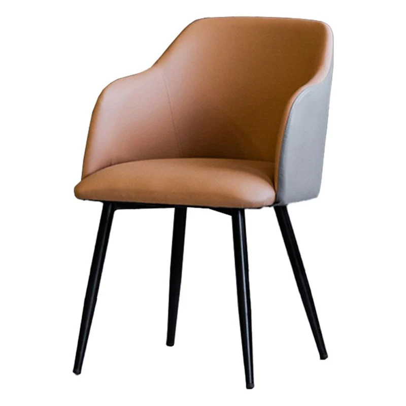 Poltroncina scandinava Home Parsons Sedia da sala da pranzo metallo con schienale imbottito Clearhalo