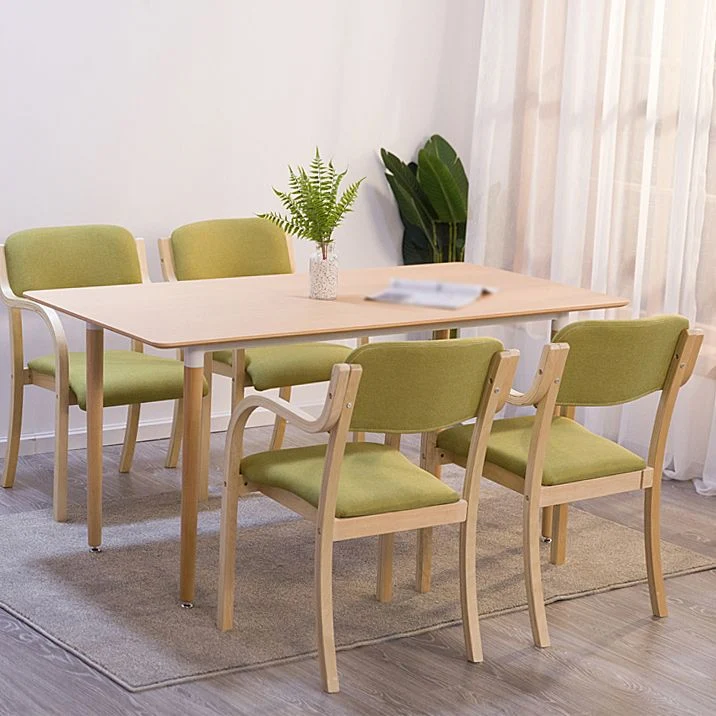 Poltroncina scandinava Home Sedia da sala da pranzo imbottita legno con schienale aperto Clearhalo