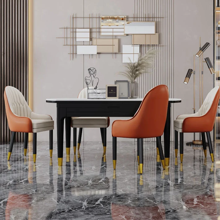 Poltroncina scandinava per la casa. Sedia da sala da pranzo legno con schienale imbottito Parsons Clearhalo