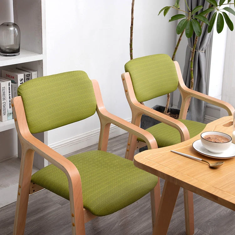 Poltroncina scandinava per la casa Sedia da sala da pranzo imbottita con schienale aperto legno Clearhalo