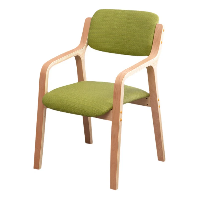 Poltroncina scandinava per la casa Sedia da sala da pranzo imbottita con schienale aperto legno Clearhalo