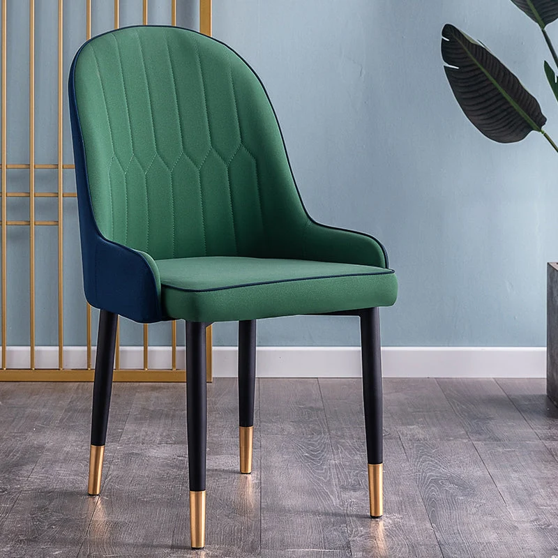 Poltroncina scandinava per interni Parsons, sedia da sala da pranzo metallo con schienale imbottito Clearhalo