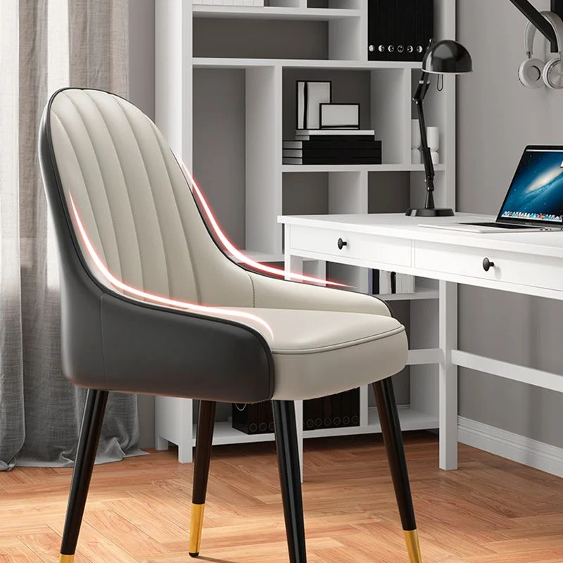 Poltroncina scandinava per interni Parsons, sedia da sala da pranzo imbottita con schienale metallo Clearhalo