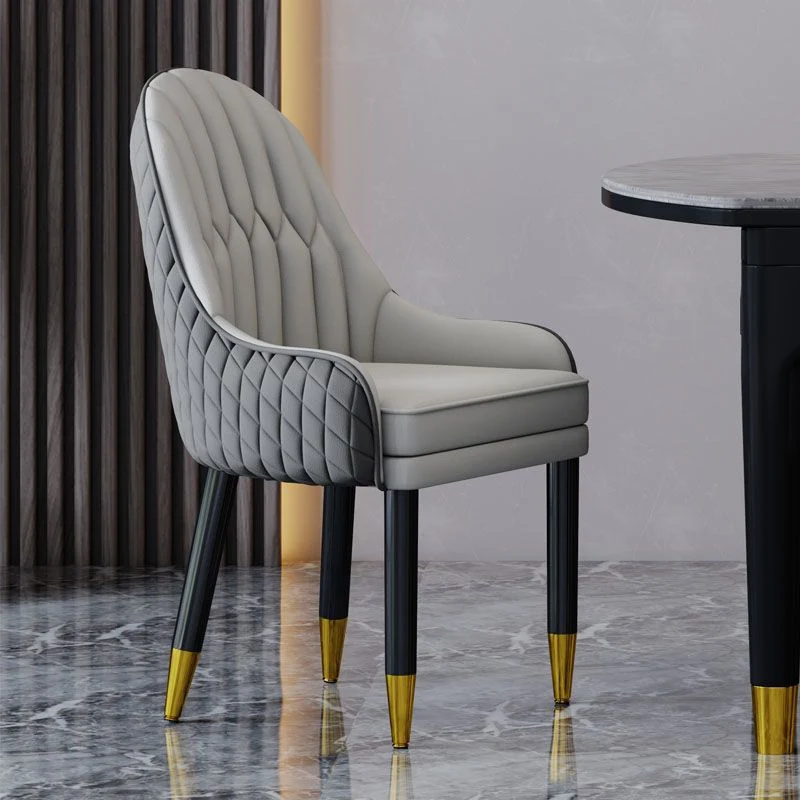 Poltroncina scandinava per interni, sedia da sala da pranzo imbottita legno con schienale Parsons Clearhalo