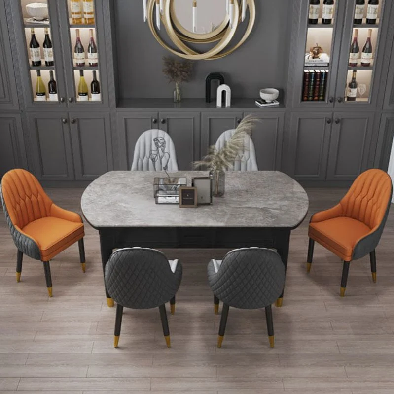 Poltroncina scandinava per interni, sedia da sala da pranzo imbottita legno con schienale Parsons Clearhalo