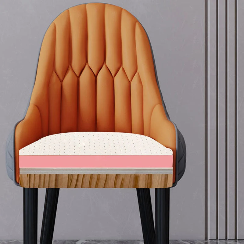 Poltroncina scandinava per interni, sedia da sala da pranzo imbottita legno con schienale Parsons Clearhalo