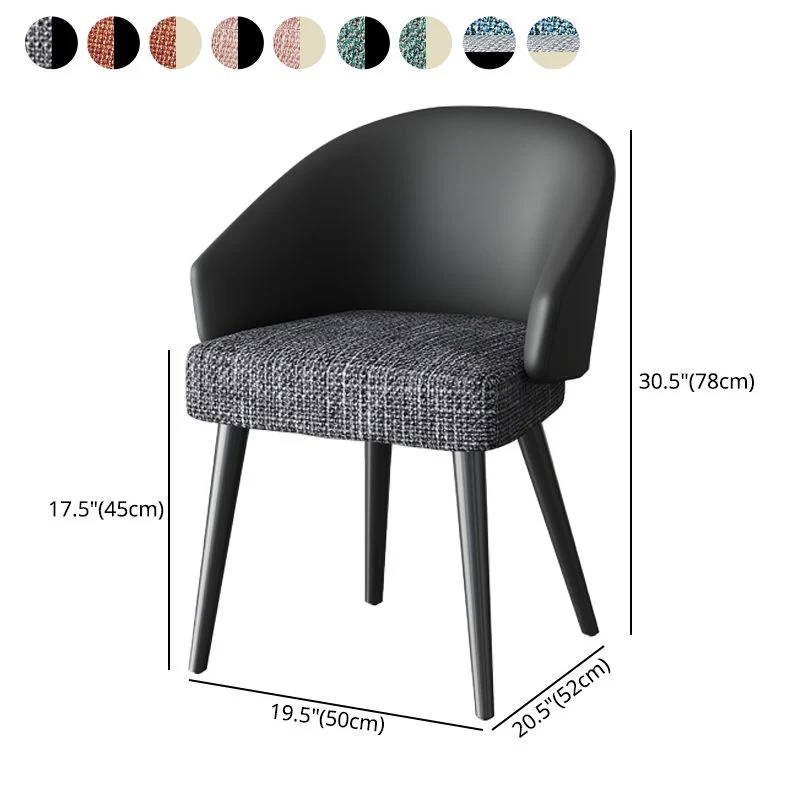 Poltroncina scandinava per interni Sedia da sala da pranzo imbottita Parsons con schienale metallo Clearhalo