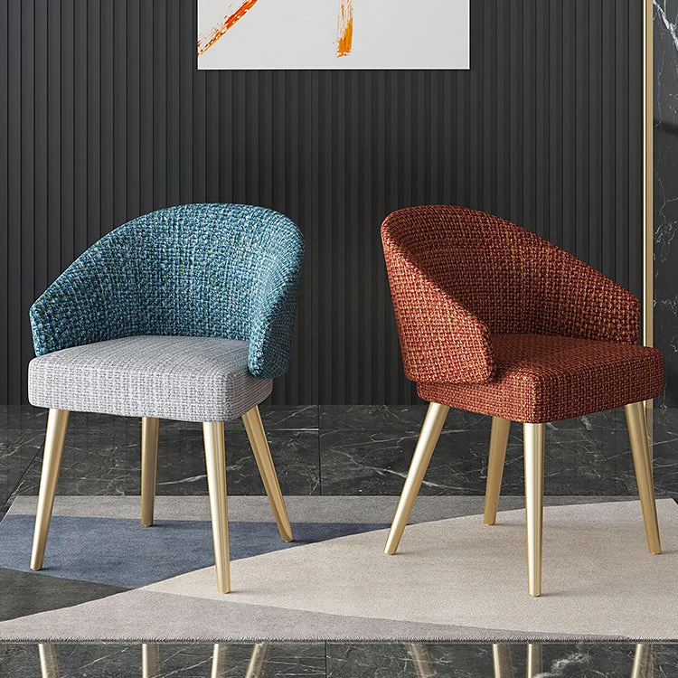 Poltroncina scandinava per interni Sedia da sala da pranzo imbottita Parsons con schienale metallo Clearhalo