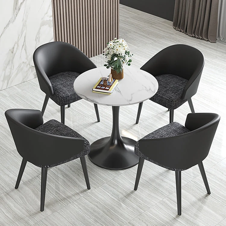 Poltroncina scandinava per interni Sedia da sala da pranzo imbottita Parsons con schienale metallo Clearhalo